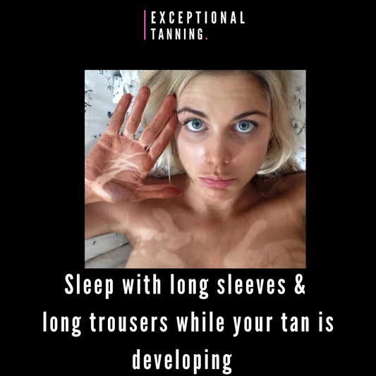 Always cover up while your spray tan is developing