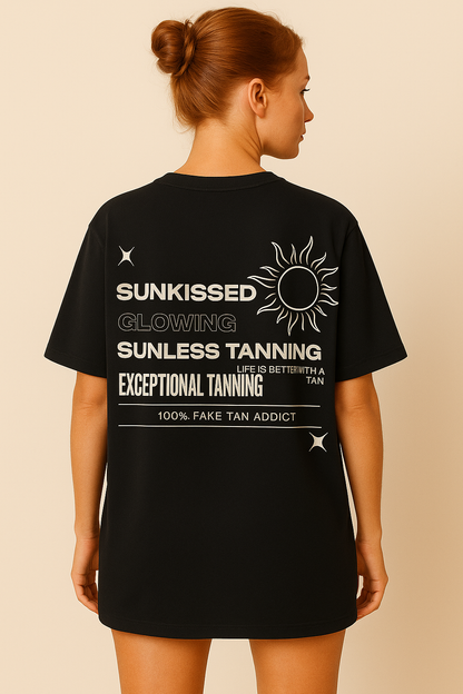 Life is better with a tan on oversized T